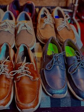 4 pair lot of Dunham Leather Lace-Up Boat Shoes
